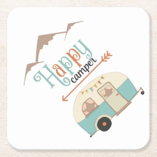 Dessous De Verre Carré HAPPER CAMPER mignon Retro RV