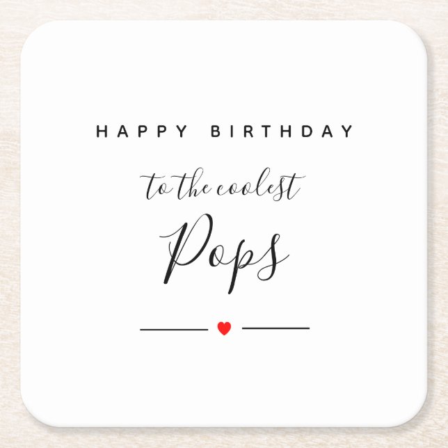 Dessous De Verre Carré happhday to coolé pops (Devant)