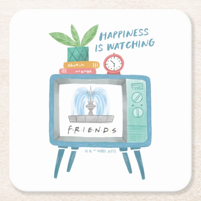 Dessous De Verre Carré Happiness is watching FRIENDS™ (Devant)