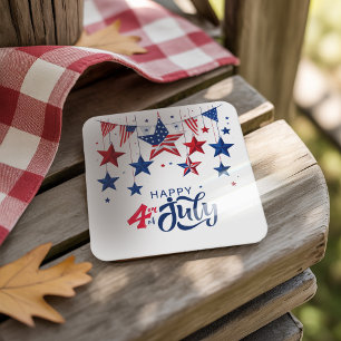 Dessous De Verre Carré Happy 4 juillet Hanging Stars ID1103