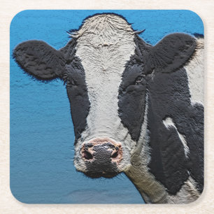Dessous De Verre Carré Happy Cow Portrait