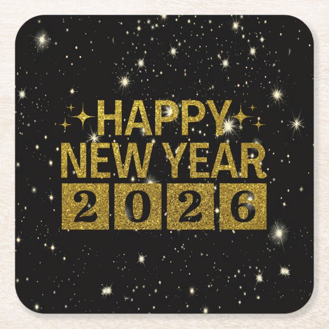 Dessous De Verre Carré Happy New Year 2026 (Devant)