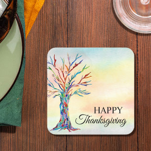 Dessous De Verre Carré Happy Thanksgiving