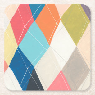 Dessous De Verre Carré Harlequin Hopscotch - Motif Jacquard