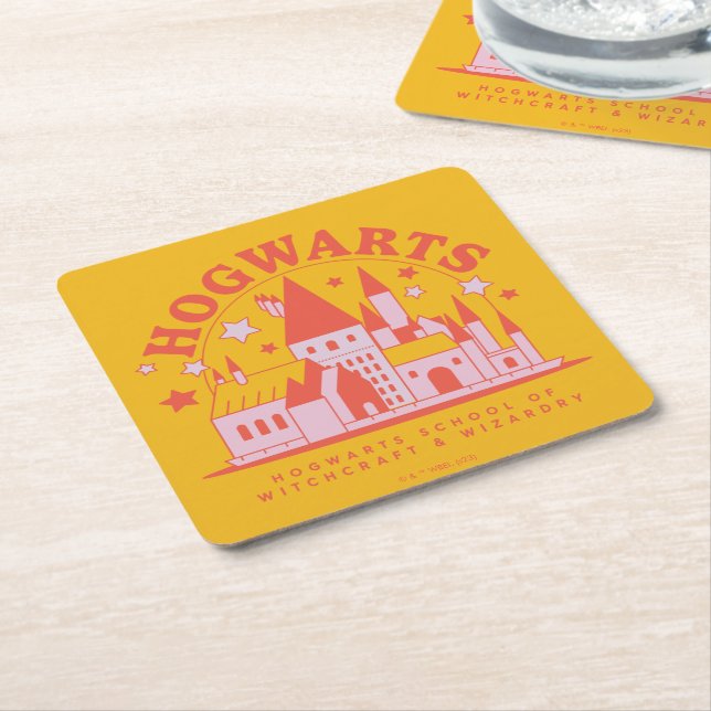 Dessous De Verre Carré HARRY POTTER™ | Cute HOGWARTS™ School (Incliné)
