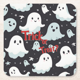 Dessous De Verre Carré Hauned House Trick Treat Halloween