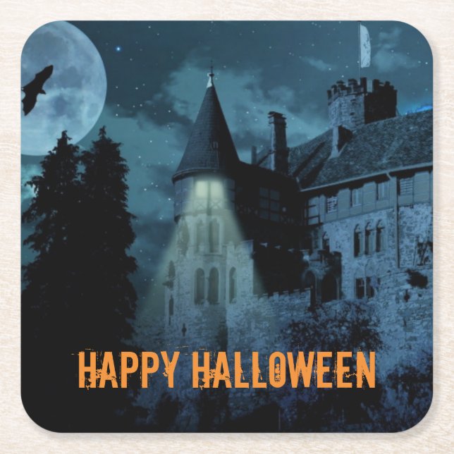 Dessous De Verre Carré Haunted Goth Mansion Halloween (Devant)