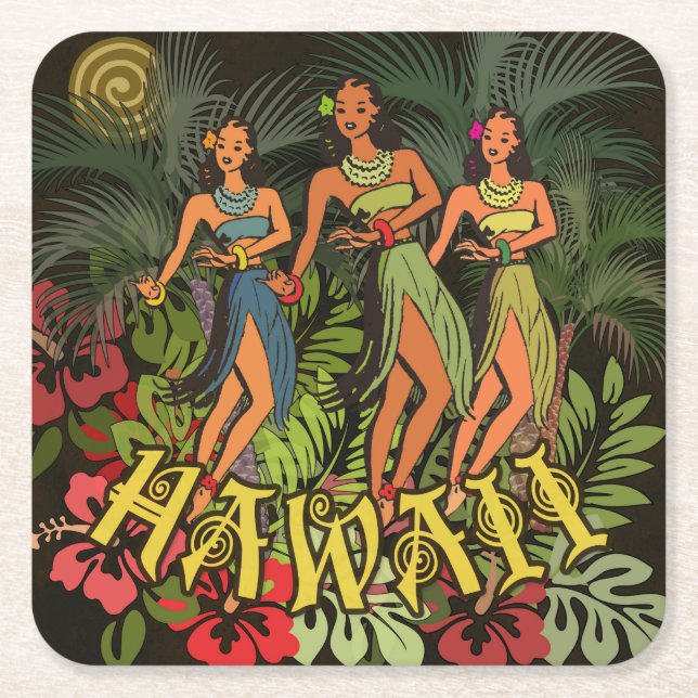 Dessous De Verre Carré Hawaii Aloha Flower Art Print (Devant)