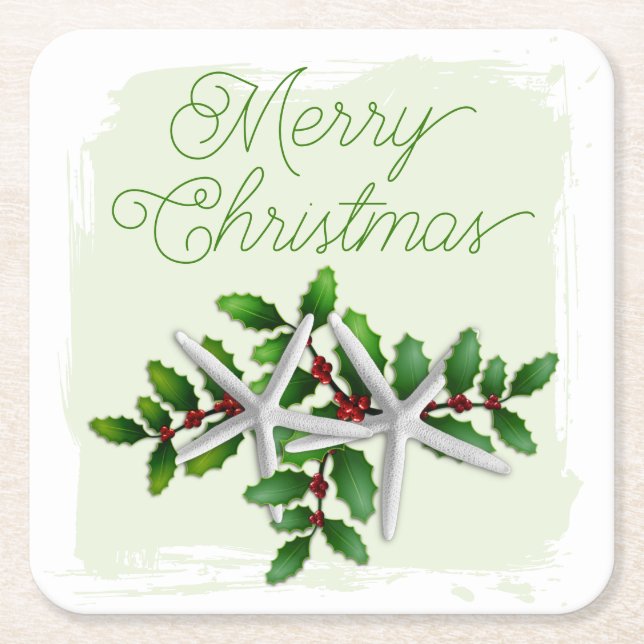 Dessous De Verre Carré Hawaiian Christmas Starfish Drink Coasters (Devant)