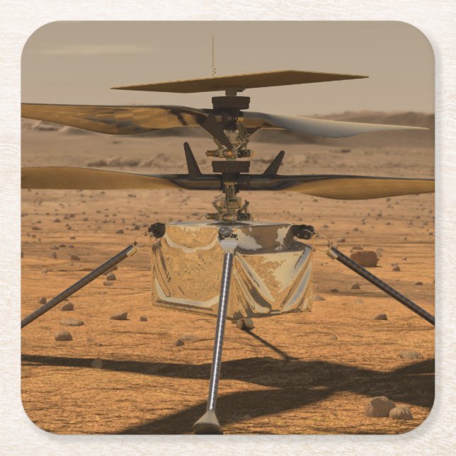Dessous De Verre Carré hélicoptère Mars Ingéniity (Devant)