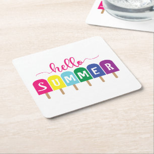 Dessous De Verre Carré Hello Summer ice pop
