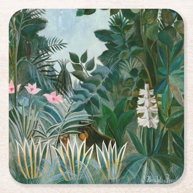Dessous De Verre Carré Henri Rousseau - La jungle équatoriale (Devant)