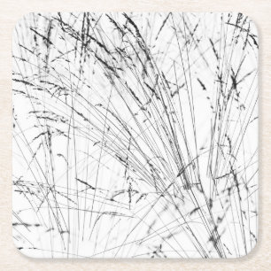 Dessous De Verre Carré Herbe D'Hiver En Neige