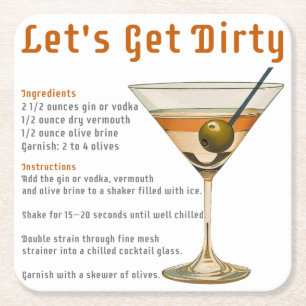 Dessous De Verre Carré Heure du cocktail : découvrez la recette du Dirty
