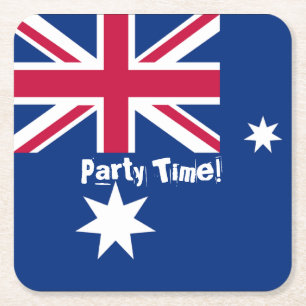 Dessous De Verre Carré Heure du drapeau australien