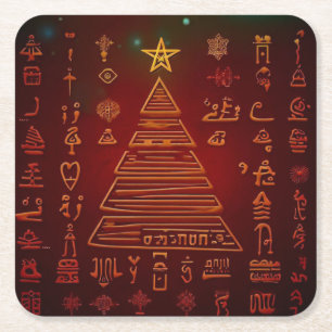 Dessous De Verre Carré Hiéroglyphes égyptiens de Noël 1