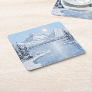 Dessous De Verre Carré Hiver glacial