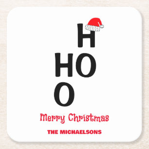 Dessous De Verre Carré Ho Ho Ho : Joyeux Noël