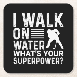 Dessous De Verre Carré Hockey Je Marche Sur Eau