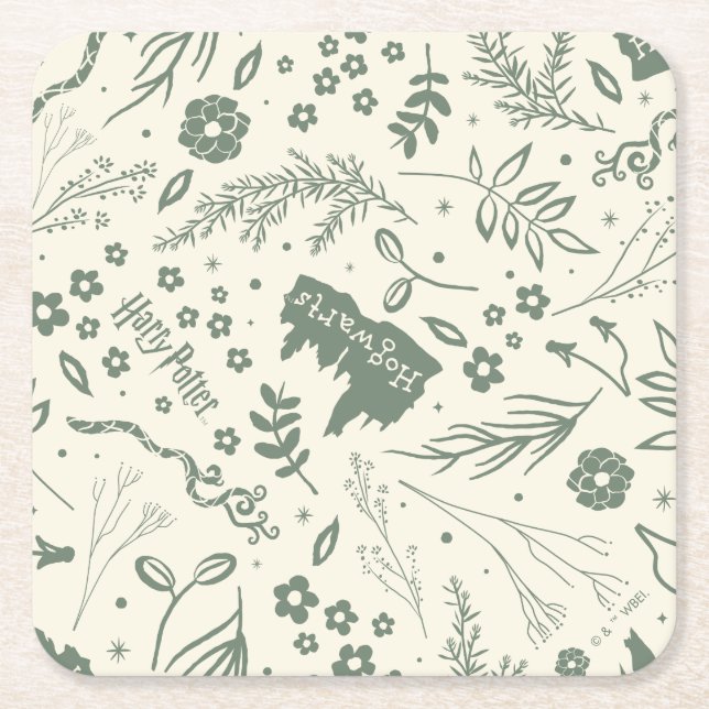 Dessous De Verre Carré HOGWARTS™ Herbologie Motif magique (Devant)