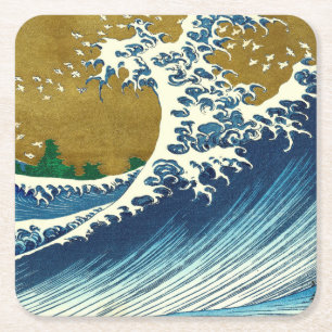 Dessous De Verre Carré Hokusai Big Wave Japon Art japonais