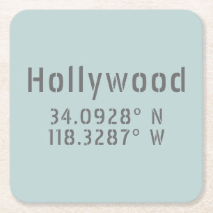 Dessous De Verre Carré Hollywood Latitude Longitude