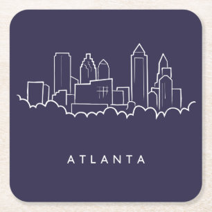 Dessous De Verre Carré Horizon d'Atlanta