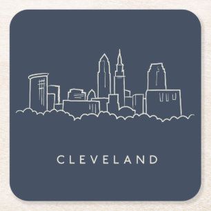 Dessous De Verre Carré Horizon de Cleveland Ohio
