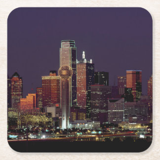 Dessous De Verre Carré Horizon de Dallas la nuit