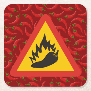 Dessous De Verre Carré Hot pepper danger