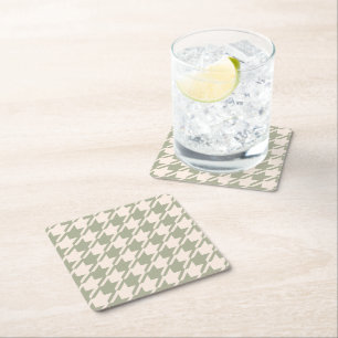Dessous De Verre Carré Houndstooth Green+Cream Lg Motif