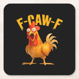 Dessous De Verre Carré Humour de corbeau F-Caw-F Gothique Drôle Rétro Coo