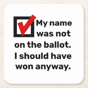 Dessous De Verre Carré Humour des élections 2024