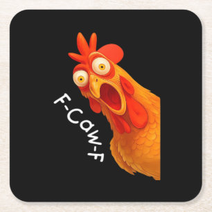 Dessous De Verre Carré Humour gothique drôle F Caw F dessin de corbeau