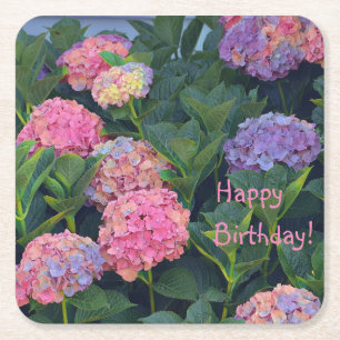 Dessous De Verre Carré Hydrangées multicolores