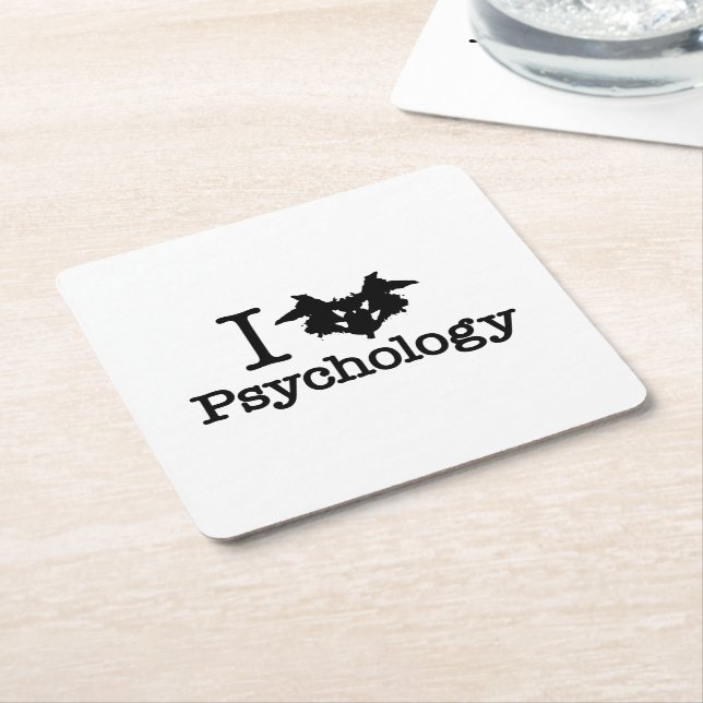 Dessous De Verre Carré I Coeur (Rorschach Inkblot) Psychologie (Incliné)