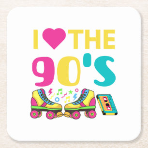 Dessous De Verre Carré I Heart Le 90 S, vintage rétro 90s tenue