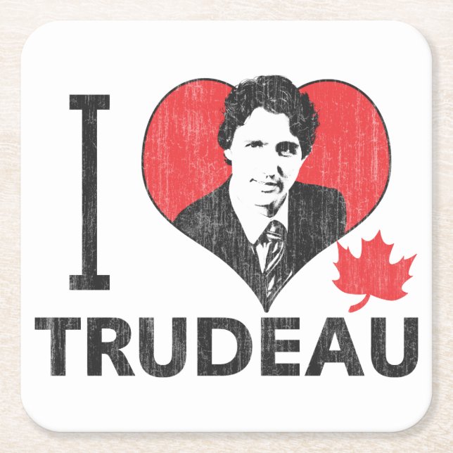Dessous De Verre Carré I Heart Trudeau (Devant)