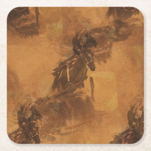 Dessous De Verre Carré I Live To Barrel Race - Rodeo Event