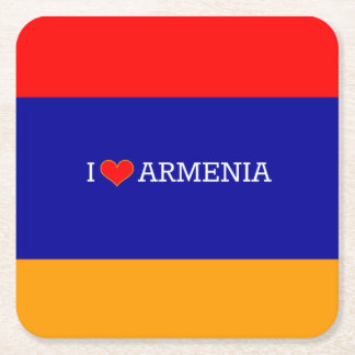 Dessous De Verre Carré I Love Armenia, flag of Armenia