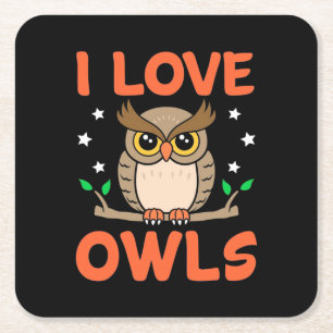 Dessous De Verre Carré I Love Owls