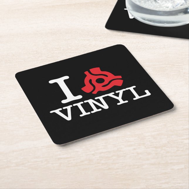 Dessous De Verre Carré I vinyle de 45 adaptateurs (Incliné)