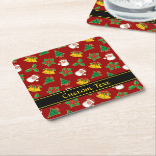 Dessous De Verre Carré Icônes de Noël Motif
