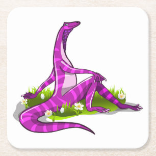 Dessous De Verre Carré Iguanodon Montre Sa Beauté Naturelle.