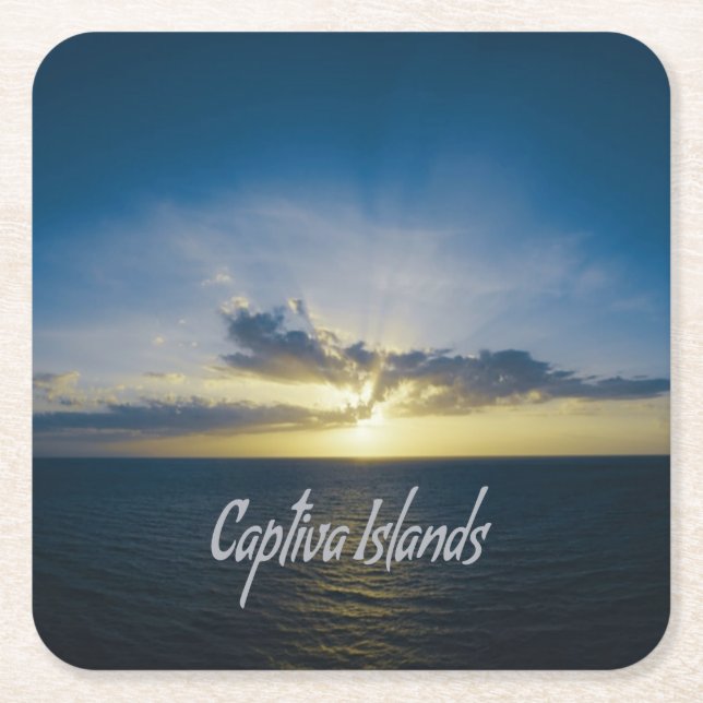 Dessous De Verre Carré Îles Captiva Floride (Devant)