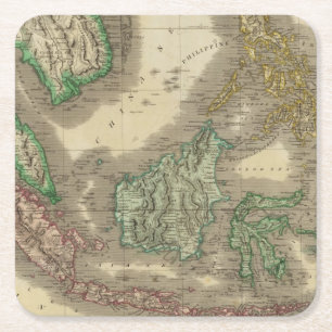 Dessous De Verre Carré Îles d'E Inde