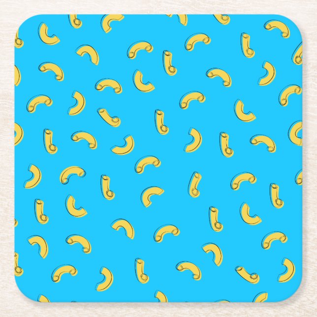 Dessous De Verre Carré Illustration de Macaroni et fromage (Devant)