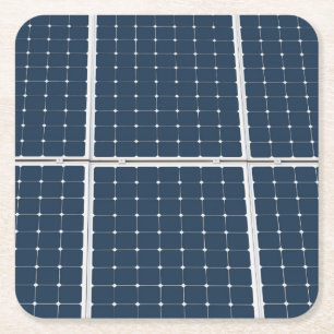 Dessous De Verre Carré Image amusante d'un panneau solaire