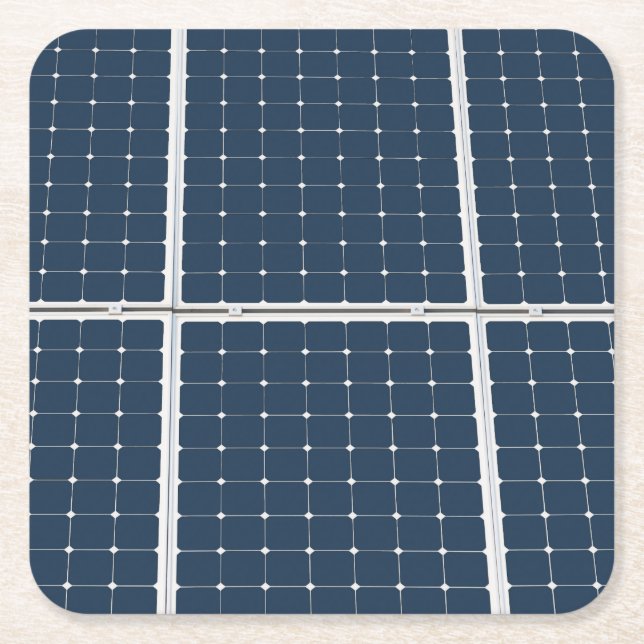 Dessous De Verre Carré Image amusante d'un panneau solaire (Devant)