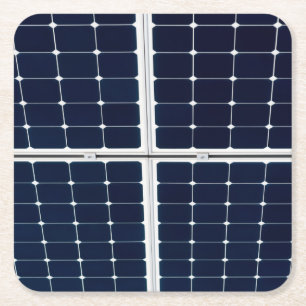 Dessous De Verre Carré Image amusante d'un panneau solaire